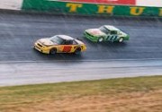 1991 - Nick driving the Nicholson Chev Monte Carlo NASCAR in the rain at the Thunderdome Victoria